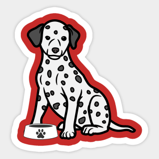 Maltese dog with a bowl. Sticker